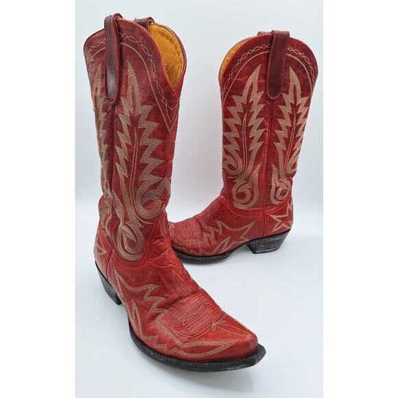 Excellent Condition Vibrant Red Old Gringo Western Cowgirl Cowboy Boots 8.5B - Picture 4 of 16